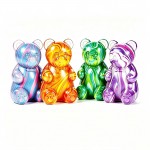 Wholesale oversized gummy bear squishy translucent swirl finish packed printed w