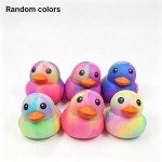 Wholesale tie dye duck squishy soft slow rise mold classic bath duck silhouette