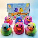 Wholesale tie dye duck squishy soft slow rise mold classic bath duck silhouette