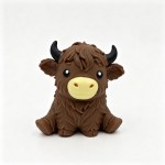 Wholesale highland cow squishy shaggy sculpted coat curved horns big eyed does m