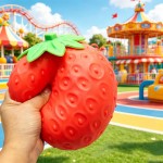 Wholesale strawberry squishy soft slow rise mold textured seeded surface molded