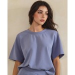 Wholesale oversized Scuba Short Sleeve Top Pack Crewneck Loose Fit Lightweight B