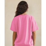 Wholesale oversized Scuba Short Sleeve Top Pack Crewneck Loose Fit Lightweight B