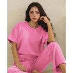 Wholesale oversized Scuba Short Sleeve Top Pack Crewneck Loose Fit Lightweight B