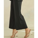 Wholesale relaxed Fit Ultra Soft Cropped Pants Pack Two Side Pockets Elastic Wai