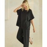 Wholesale relaxed Fit Ultra Soft Cropped Pants Pack Two Side Pockets Elastic Wai