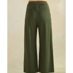 Wholesale relaxed Fit Ultra Soft Cropped Pants Pack Two Side Pockets Elastic Wai
