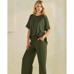 Wholesale relaxed Fit Ultra Soft Cropped Pants Pack Two Side Pockets Elastic Wai