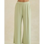 Wholesale relaxed Fit Ultra Soft Cropped Pants Pack Two Side Pockets Elastic Wai