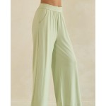 Wholesale relaxed Fit Ultra Soft Cropped Pants Pack Two Side Pockets Elastic Wai