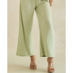 Wholesale relaxed Fit Ultra Soft Cropped Pants Pack Two Side Pockets Elastic Wai