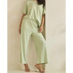 Wholesale relaxed Fit Ultra Soft Cropped Pants Pack Two Side Pockets Elastic Wai