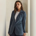 Wholesale corduroy One Button Blazer Pack Relaxed Fit Classic Notched Lapel Coll