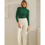 Wholesale mock Neck Long Sleeve Top Seamless Long sleeves Soft Stretchy Durable