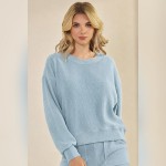 Wholesale women s Relaxed Ribbed Corduroy Long Sleeve Top Pack Relaxed Fit Dropp