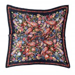 Wholesale paisley Print Square Scarf silky polyester generous inch square intric