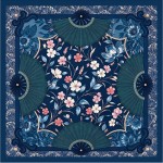 Wholesale mahjong Print Square Scarf silky polyester measuring inches square Del