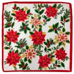 Wholesale holiday Poinsettia Square Scarf silky polyester measuring inches squar
