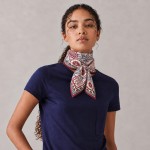 Wholesale botanical Print Square Scarf silky polyester measuring inches square d