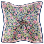 Wholesale floral Print Square Scarf silky polyester measuring inches square Bloc