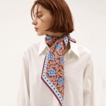 Wholesale floral Print Square Scarf silky polyester measuring inches square Bloc