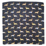 Wholesale dachshund Print Square Scarf silky lightweight feel rows playful wiene