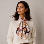 Wholesale cat Portrait Print Square Scarf patchwork sweet kitties wearing tiny h