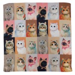 Wholesale cat Portrait Print Square Scarf patchwork sweet kitties wearing tiny h