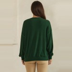 Wholesale button Front Knit Cardigan relaxed V neckline dropped shoulders two ro