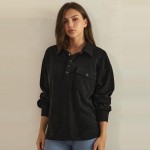 Wholesale corduroy Pullover Shirt classic point collar half button placket flap