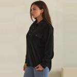 Wholesale corduroy Pullover Shirt classic point collar half button placket flap