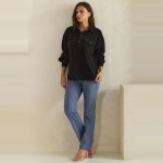 Wholesale corduroy Pullover Shirt classic point collar half button placket flap