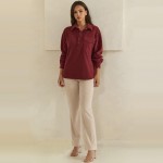 Wholesale corduroy Pullover Shirt classic point collar half button placket flap
