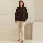 Wholesale corduroy Pullover Shirt classic point collar half button placket flap