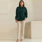 Wholesale corduroy Pullover Shirt classic point collar half button placket flap