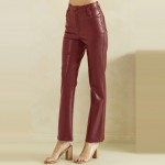Wholesale faux Leather Five Pocket Pants classic jean inspired cut button zip cl