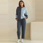 Wholesale ribbed Straight Leg Pants soft corduroy knit smooth elastic waistband