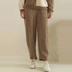 Wholesale ribbed Straight Leg Pants soft corduroy knit smooth elastic waistband