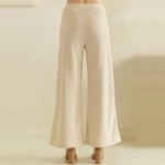 Wholesale ribbed Leg Pants soft corded knit comfortable elastic waistband roomy