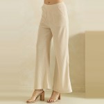 Wholesale ribbed Leg Pants soft corded knit comfortable elastic waistband roomy