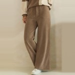 Wholesale ribbed Leg Pants soft corded knit comfortable elastic waistband roomy