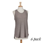 Wholesale heather gray racerback tank top polyester rayon spandex Sold packs six