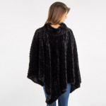 Wholesale mock Turtleneck Faux Fur Poncho One fits most Polyester