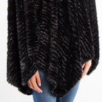 Wholesale mock Turtleneck Faux Fur Poncho One fits most Polyester