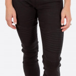 Wholesale black Moto Jeggings faux front pockets real back pockets polyester cot
