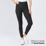 Women's New Mix Brand 1" Waistband Solid Peach Skin Leggings.

- 1" Elastic Waistband
- Full-Length
- Inseam approximately 28"
- One size fits most 0-14
- 92% Polyester 8% Spandex