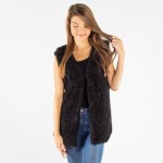 Wholesale faux fur sleeveless vest sherpa acrylic One fits most