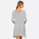 Wholesale crossed Strap front swing dress Solid jersey knit line dress chill war