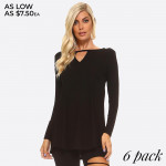 Wholesale long Sleeve Crew Neckline Tunic o Lightweight jersey tunic o Crew neck