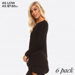 Wholesale long Sleeve Crew Neckline Tunic o Lightweight jersey tunic o Crew neck